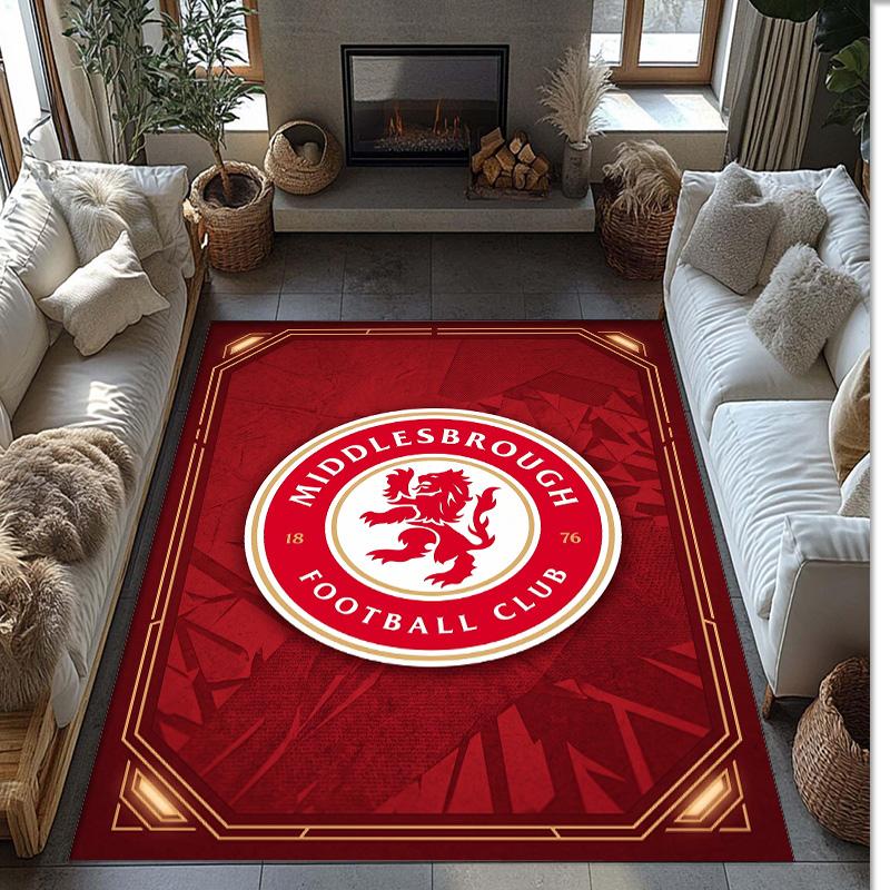 Tappeto Morbido per Pavimento Antiscivolo Decorazione Sportiva Middlesbrough FC Calcio Calcio Pattern per Camera da Letto