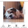 Bathroom Decor Shower Curtain Featuring A Cute Dog'S Nap Scene With Warm Colors For Home Decor Purposes This Shower Curtain Adds