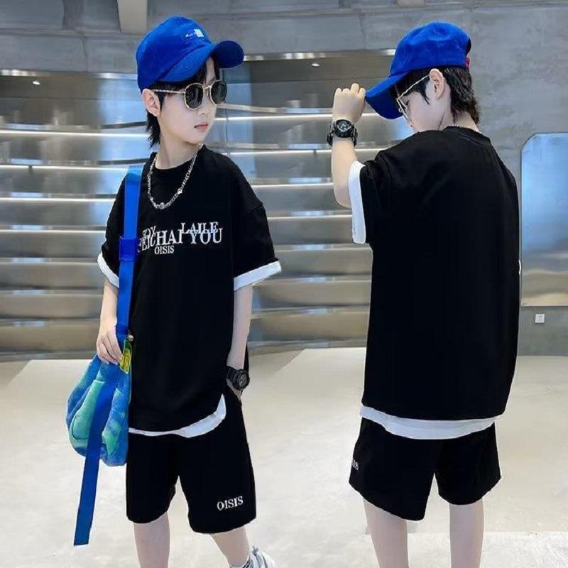 Children Boy Summer Clothes Fashion Short Sleeve Tshirt Short Bottom Outfit Casual Tracksuit