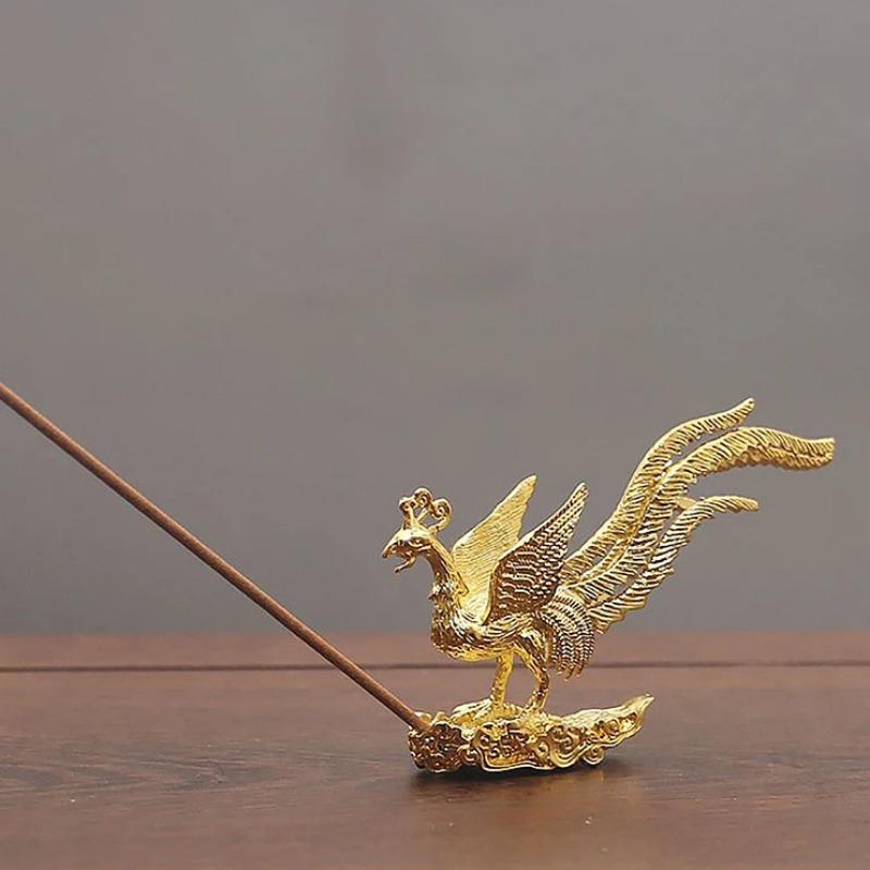 1pc Lucky Spread Wings And Step On The Clouds Phoenix Figurine Ornament Home Decoration Good Luck Phoenix Nird Statue