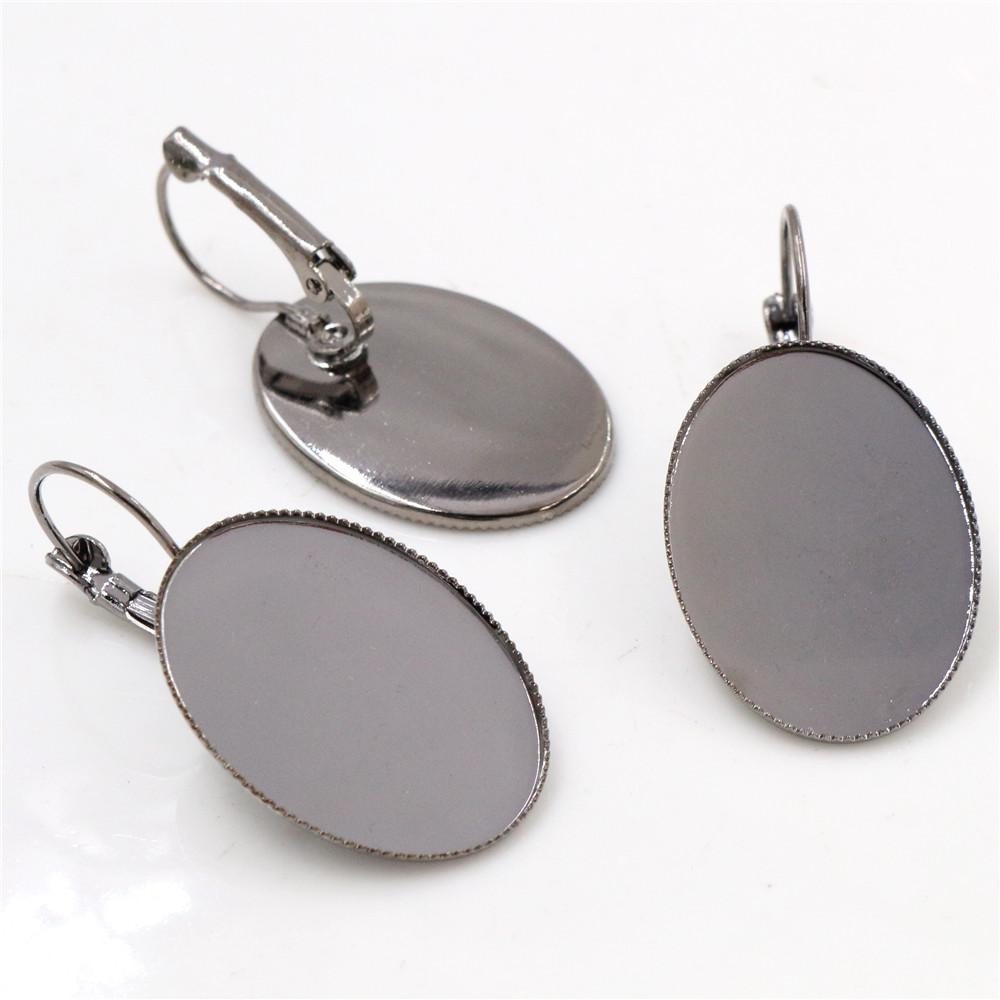 18x25mm 13x18mm 10x14mm 10pcs/Lot Classic 9 Colors plated French Lever Back Earrings Blank/Base,Fit Oval cabochons earrings