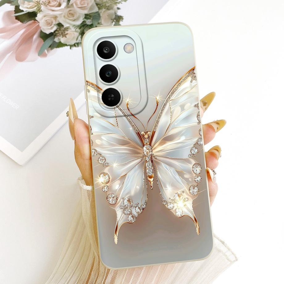 Per Realme C83 C100 Custodia per Telefono Floreale Margherita Estetica Luna Notte Modello Fiocco Funda Copertura Posteriore in Silicone Morbido Opaco Realme P4 Lite