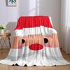Cute Santa Face Flannel Blanket Warm Soft Halloween Christmas Couch Warm Cozy Decorative Decor Gift for All Season