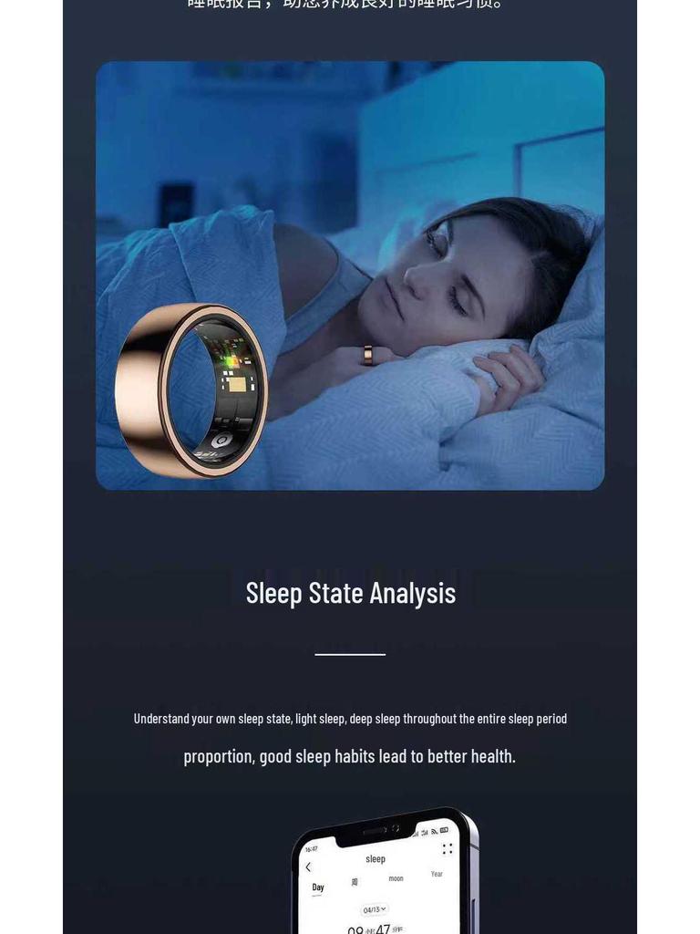 Smart Health Monitoring Waterproof Ring: Sports, Blood Oxygen, Sleep Tracking, Multifunctional Black Technology