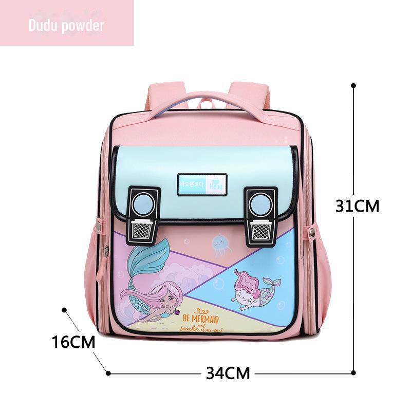 

Детский рюкзак нового стиля: Легкий, поддерживающий позвоночник, большой вместимости, модный дизайн для учеников начальной школы.