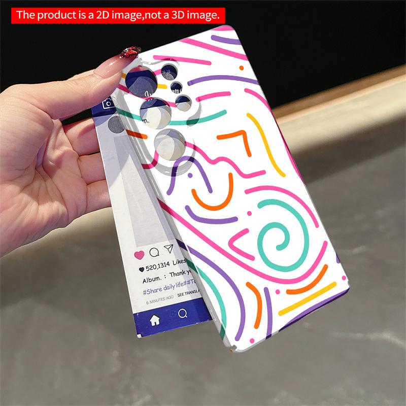 2DFlat Samsung Phone Case Vibrant Abstract Line Art Phone Case Applicable To Galaxy S22 S23 S24 S25ULTRA S26 A12 A13 A14 A15 A16