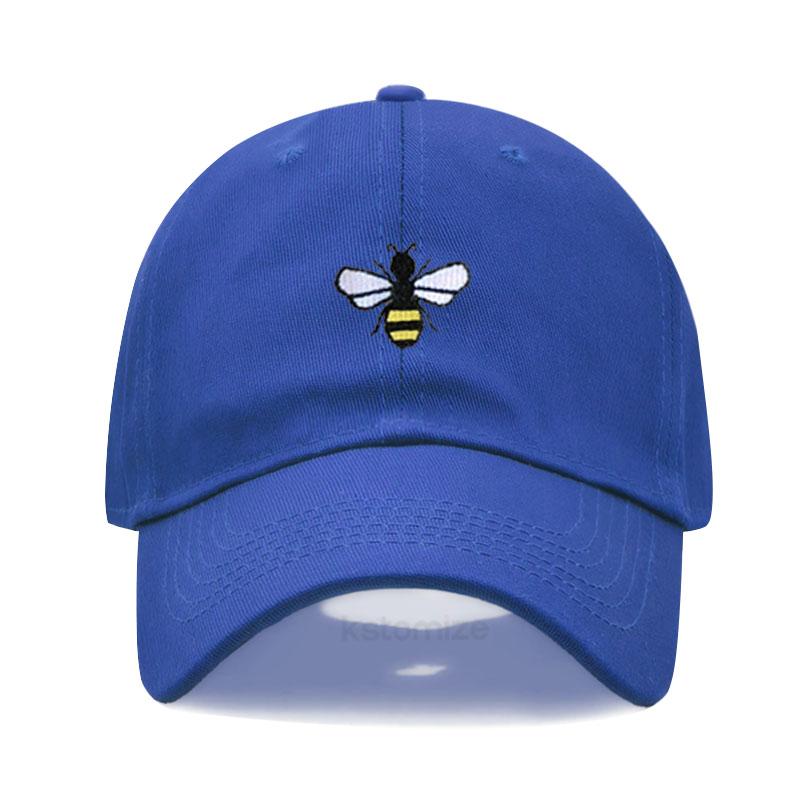 Washed Cotton Honeybee Embroidery Baseball Caps For Men Women Dad Hat Adjustable Snapback Cap Dropshipping