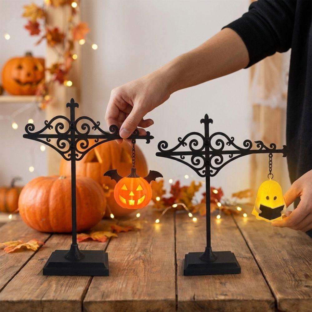 Ghost Pumpkin Library Bookshelf Lantern Warm LED Halloween Reading Light Desk Decor