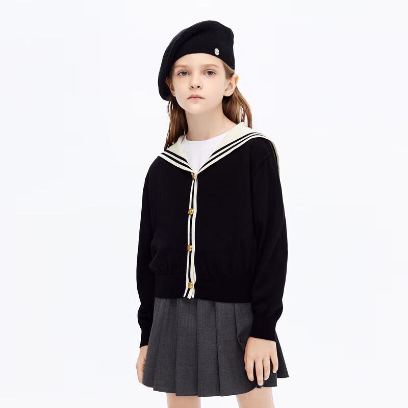Little MO&Co. Girls  Pure Cotton Striped Cardigan Jacket 120
