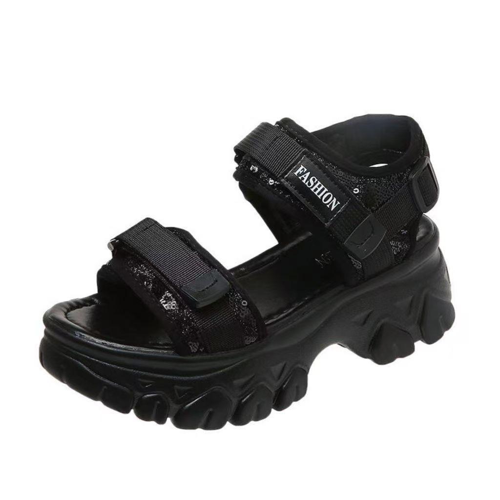 Frühlingsplattform Dad-Sandalen neue High-Heel-Klettverschluss-Strand-Freizeit-Sport-Römerschuhe