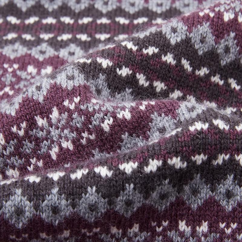 Demana 100% Merino Wool Retro Jacquard Knit Sweater