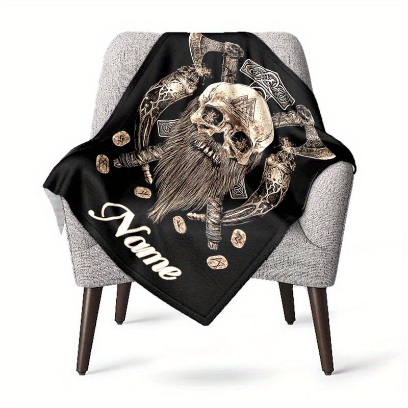 Viking Customized Your Name Blanket Warm Comfortable Soft Blanket For Chair Office Sofa Bed Sofa Office Camping Suitable For Gifting Relatives And