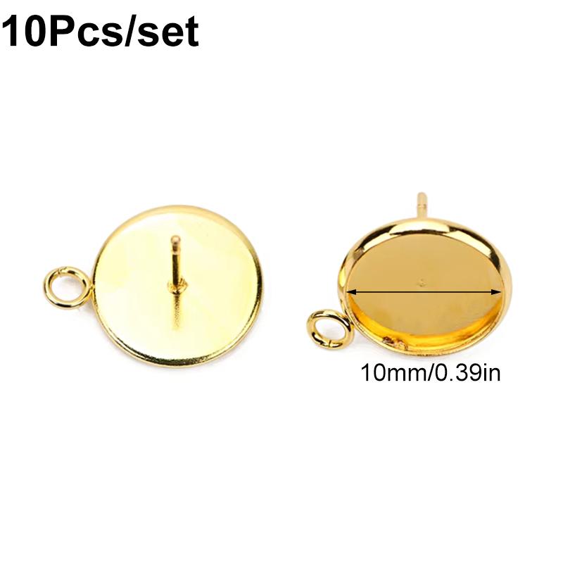 10 pièces/ensemble Base de montage Boucles d'oreilles Simplicité DIY Multicolore Monture de boucles d'oreilles Hypoallergénique Ensemble de base pour boucles d'oreilles DIY