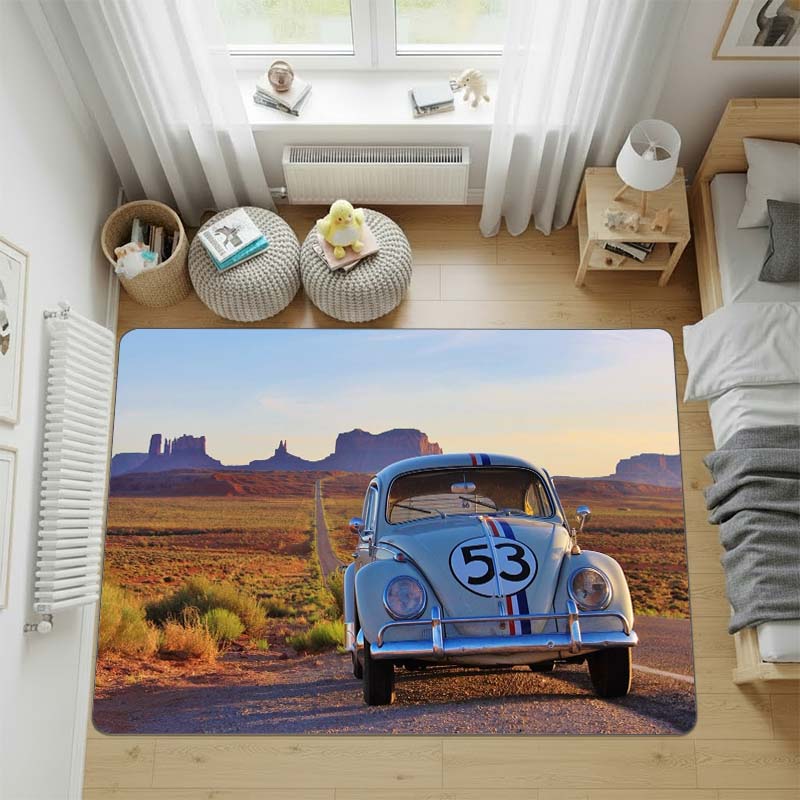 53 HERBIE CAR Carpet, Bedroom Rug, Doormat,Living Room Rug, Bedside Carpet, Computer Chair Mat, Birthday Christmas Gift.
