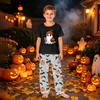 Family Matching Halloween Print Pajama Set - Short Sleeve Top and Pants for Parents and Kids