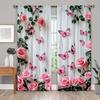 2pcs Garden Butterfly Print Curtains   Blackout Curtains For Living Room   Kitchen   Bedroom   Privacy Protection   Home Decoration
