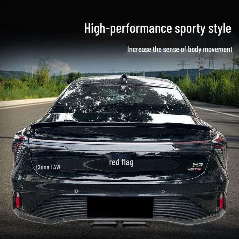 Universal Carbon Fiber Rear Spoiler for Hongqi H6 - No-Drill Wind Deflector