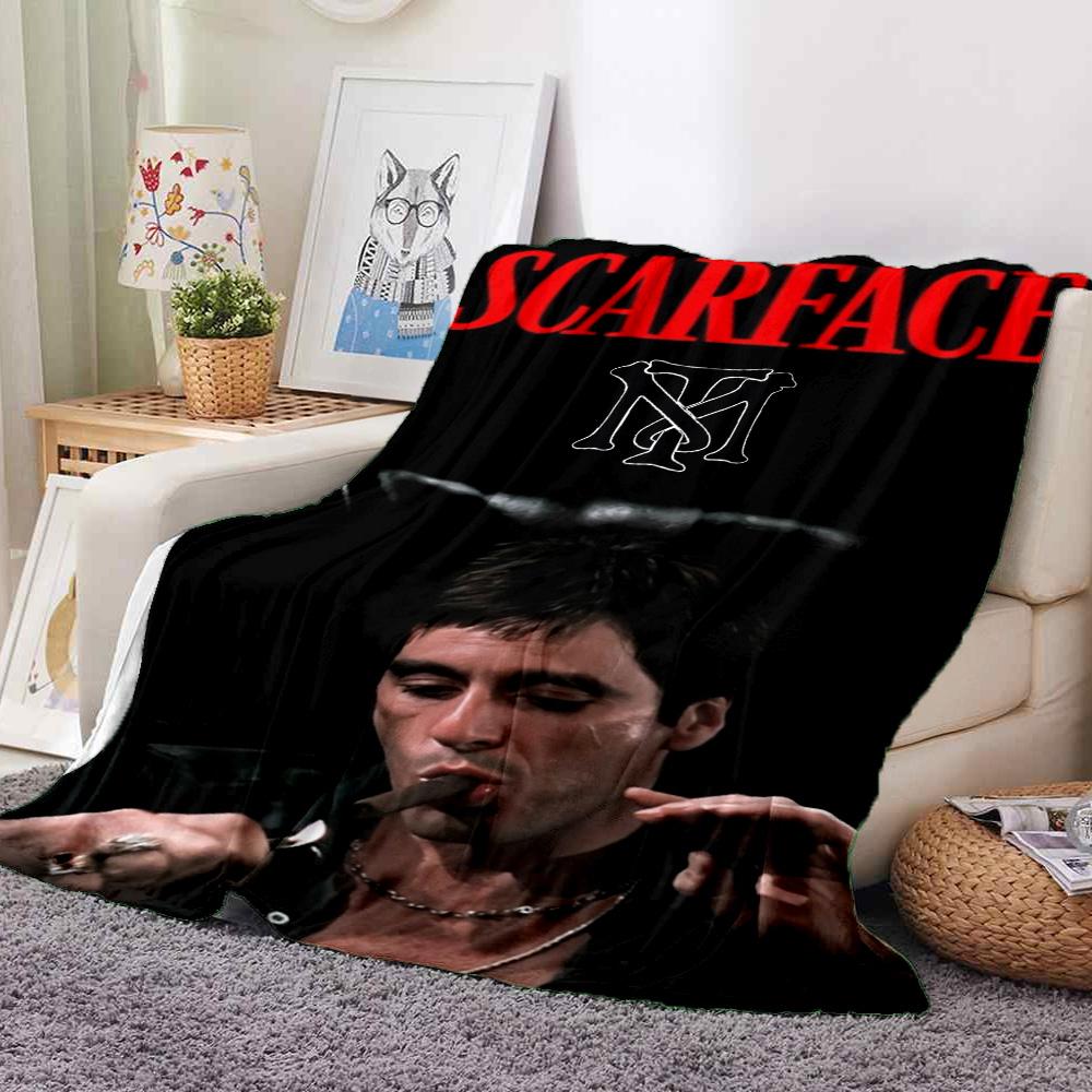 Scarface Performance Flannel Blanket Throw Blanket Soft Warm Sofa Bed Camping Home Decor Unique Christmas Gift C921186