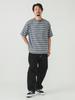 BEAMS TEE Loose Striped Gray Large 11041379639 S/S T-Shirt Men's