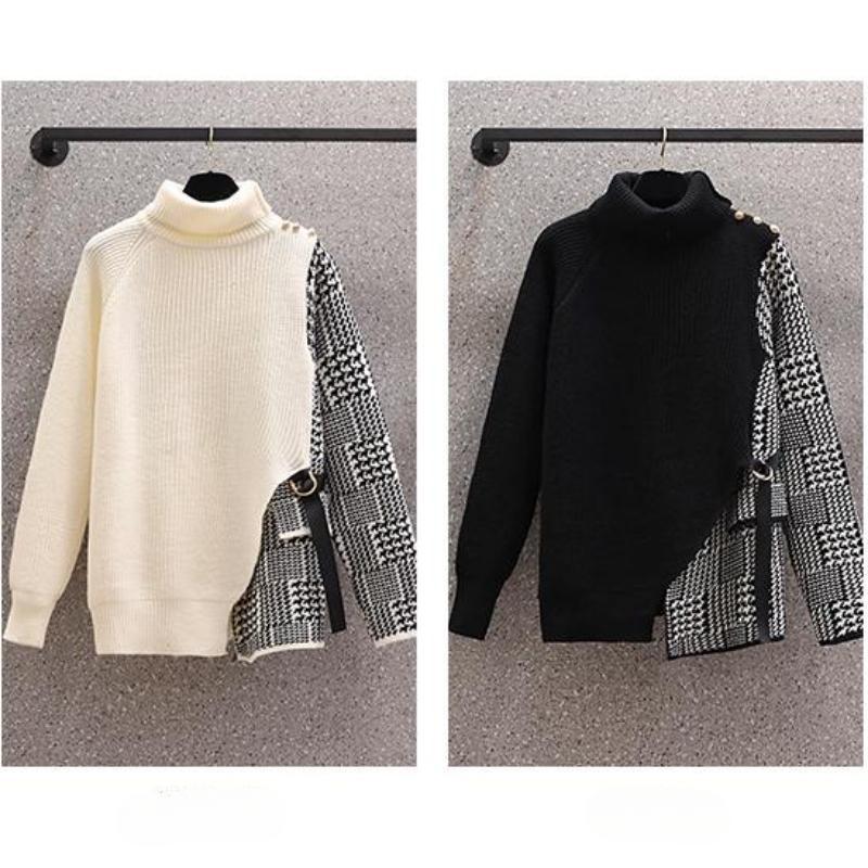 Autumn Winter New Women Fashion Casual Big Plus Size Vintage Loose Long Sleeve Knitted Sweater Top M-4XL