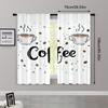 2pcs, Creative Curtains Two cups of coffee Machine Washable Fabric (without rod) Decorations Outdoor Ldeal for Bedroom, Living