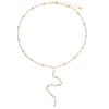 2025 Summer Sexy Women Jewelry Gold Plated Geometric CZ Paved Bar Triangle Stone Y Lariat Charm Necklace Bracelet Set