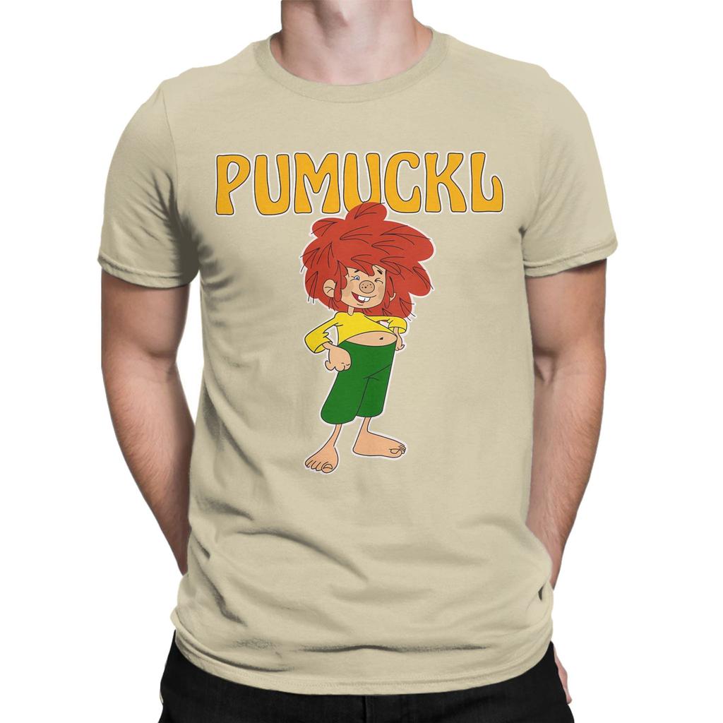 Pumuckl Cute T Shirt Men's  100% Cotton Humorous T-Shirt Round Collar Anime Cartoon Tee Shirt Short Sleeve Clothing Summer