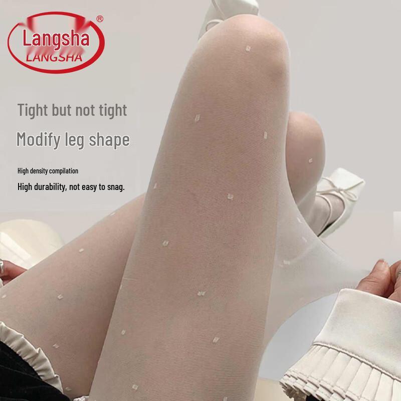 Langsha Women's Ultra-Thin Anti-Snag Polka Dot Pantyhose