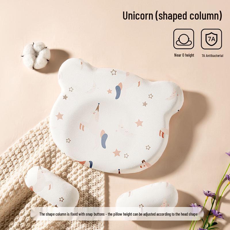 Memory Foam Baby Head Shaping Pillow for Newborns (0-12 Months) - All-Season Use