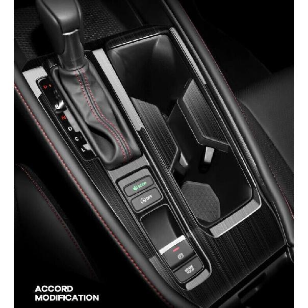 For Honda Accord 2023-2024 Black Titanium Gear Shift Panel Frame Cover Trim 1Pcs