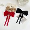 New Black Large Bow Ribbon Hair Clip for Women's Fashion Temperament Coil Hair Spring Clip Girl Hair Accessories