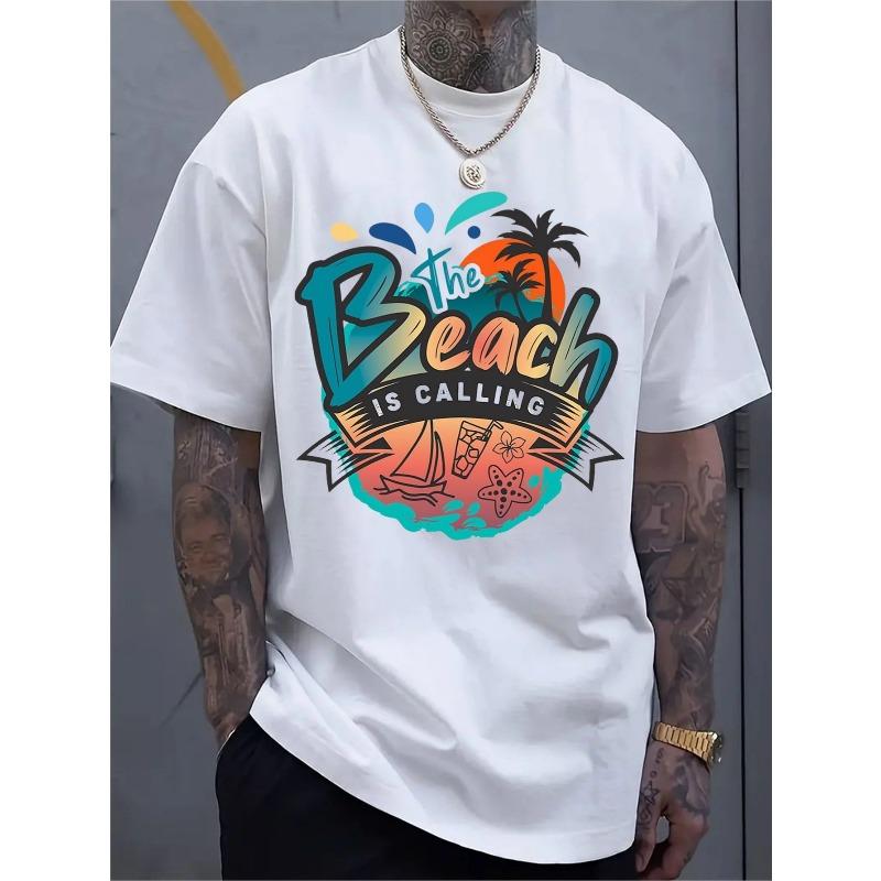

European Size Men S Trendy Crew Neck T-shirt | Versatile Short-Sleeved, Suitable for Travel/Summer/Beach, Fitness/Running/Training, Export Style 4XL білий