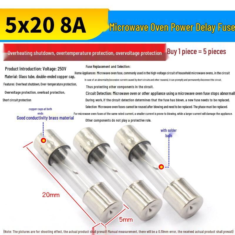 5KV 0.65A-0.8A High Voltage Fuse for Galanz/Midea Microwave Ovens