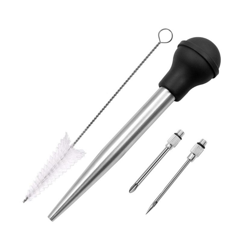 Stainless Steel Turkey Baster Tool Set Marinade Injector Needle and Cleaning Brush Thanksgiving Accessories for Cooking 1