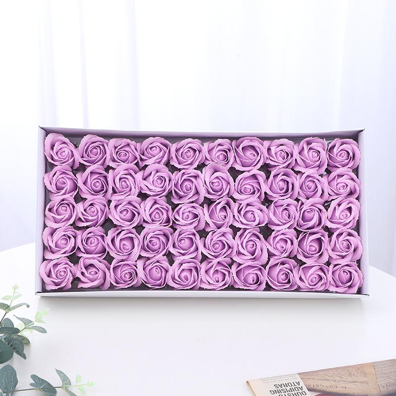 50 teile/schachtel Seife Rose Köpfe Romantische Hochzeit Valentinstag Geschenk Hochzeit Bankett Hause Dekoration Mit Blumen