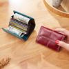 Women's Vintage Oil Wax Leather Wallet: European & American Multi-Card Accordion Mini Coin Purse