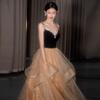 French Suspender Evening Dress Women's High-end Light Luxury Niche Birthday Adult Dress Art Test Host Engagement Dress