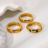Hot Sale Personalized Retro Multicolor Zircon Round Ring Plated 18K Gold Stainless Steel Minimal Waterproof Ring Women