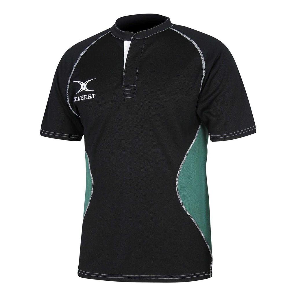 Gilbert Mens Contrast Panel Regular Raglan Rugby Shirt