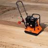Plate Compactor, 6.5 HP 212CC Gas Engine, 6400 VPM Vibrating Ground Rammer, 15 kN Compaction Force, 53 X 40 Cm Plate, Walk Behind Compactor for Paver