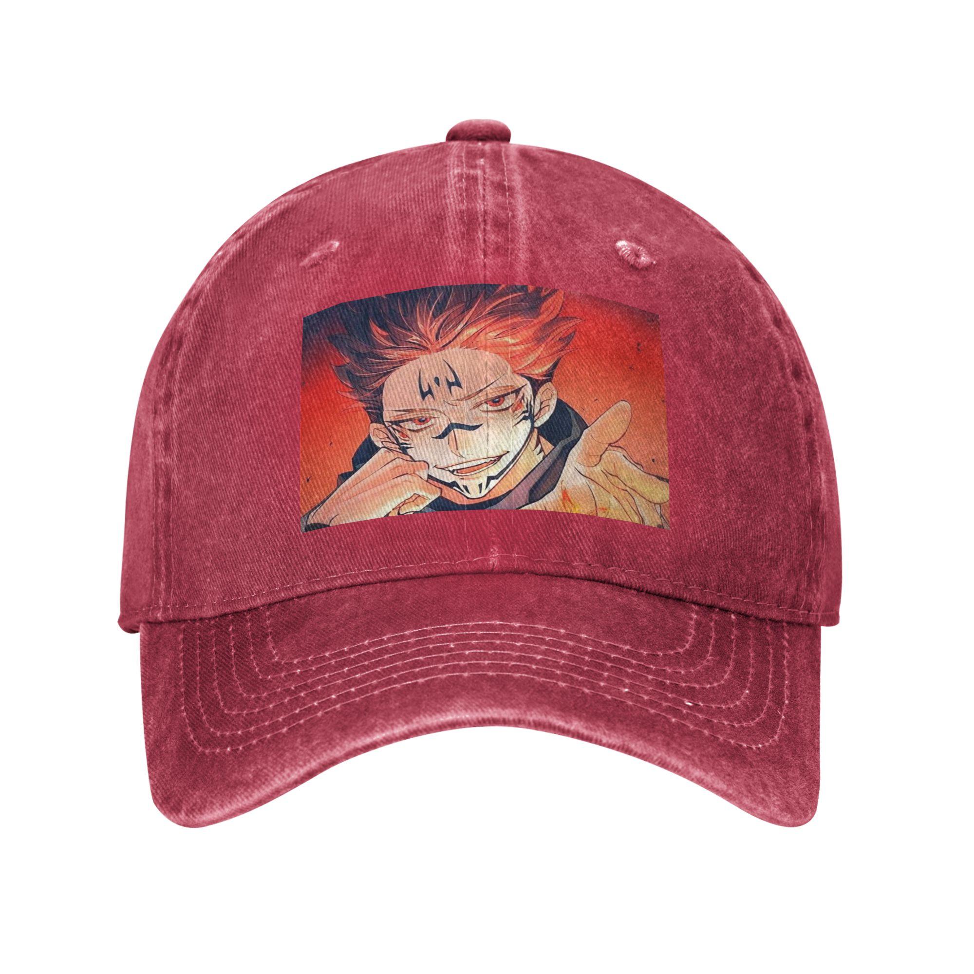

Sukuna RyoUnisex - Jujutsu Kaisen Washed Denim Cap Casual Baseball Caps Adjustable Hat Summer Unisex Baseball Hats One Size