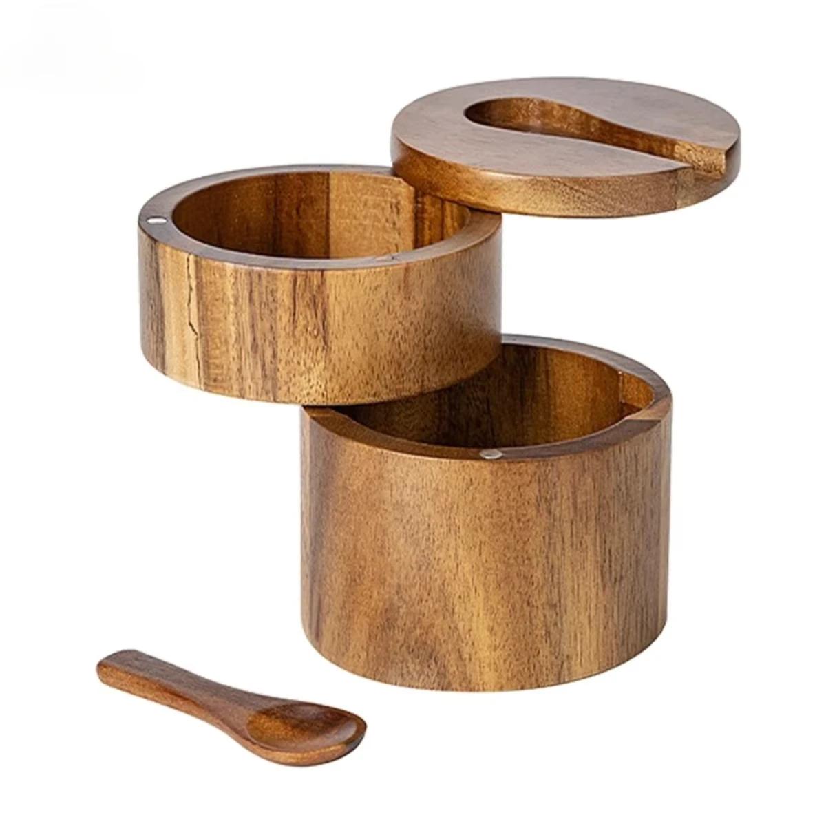 

Банка для хранения соли, перца и грецких орехов с магнитной крышкой, двухслойная ложка, влагостойкая, большой емкости, для кухонных специй