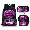Spielkonsolen-Schülerrucksack D-made Dreiteiliges Paket, Federmäppchen, Bedruckter Rucksack, Rucksack