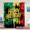 2pcs   2D FLAT PRINTING Curtains (Without Rod) Tropical Birthday(1) Modern Curtain Fabric Yarn Curtains Decorations Outdoor