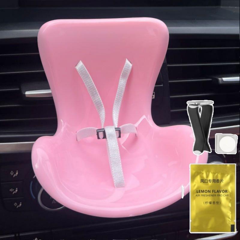 Car Seat for Dolls Air Vent Clip Safety Seat Decor with Scented Tablet Car Ornament for Labubu Display Auto Interior Toy Access