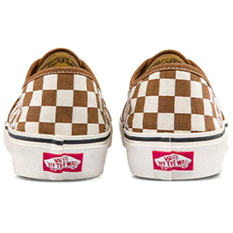 Vans Authentic Dark Brown White Checkerboard Unisex Low Top Sneakers VN0A5HYPAXS