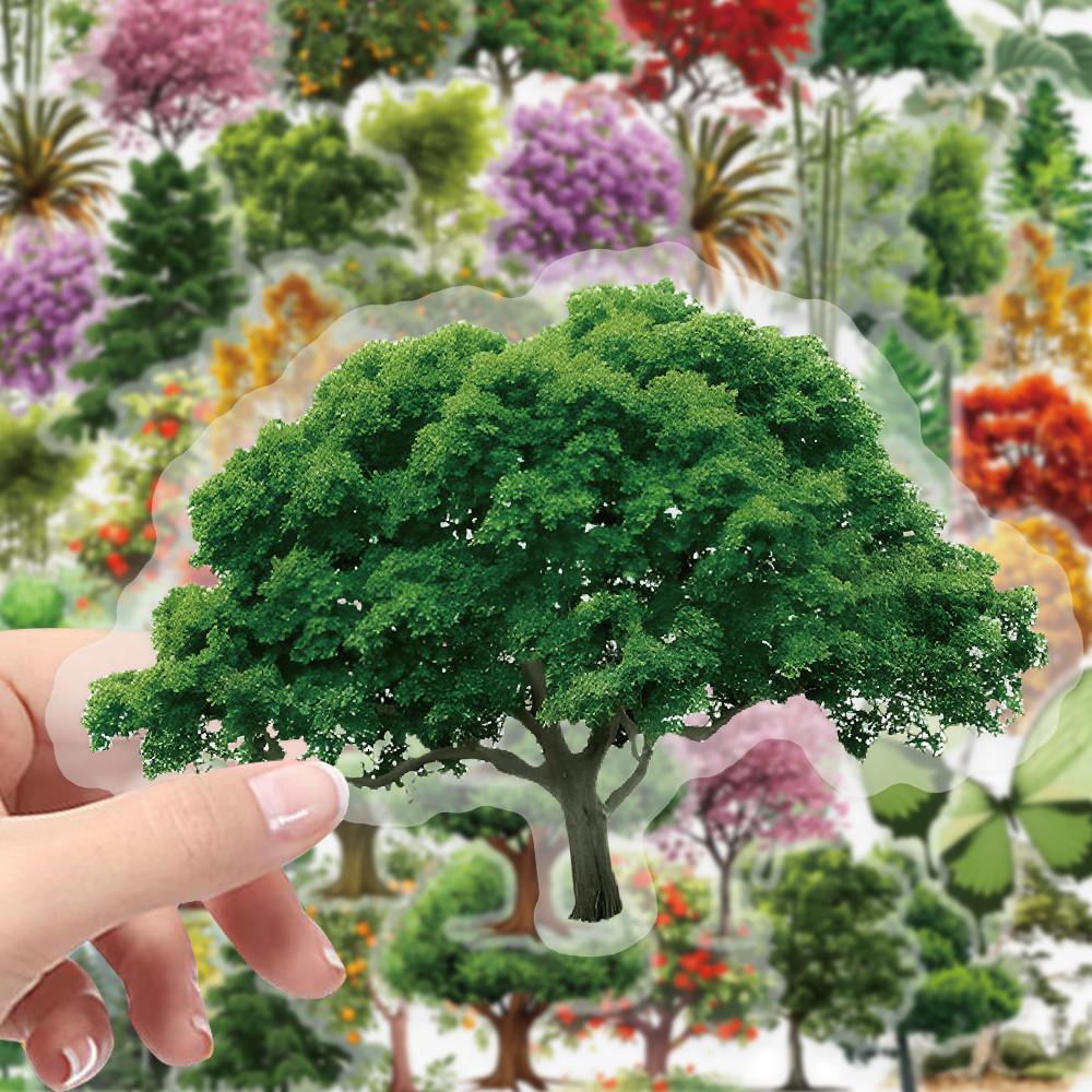 50 Pcs Cute Cartoon Transparent Forest Secret Stickers Natural Forest Plant Landscape Decal Laptop Phone Decoration Sticker