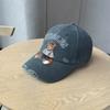 Fashion Hat New American Cute Cartoon Bear Heavy Industry Embroidery Ripped Baseball Cap Men's and Women's High Quality Cotton Cap