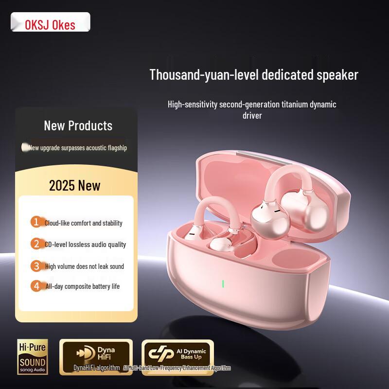 OKSJ HY-20 Open-Ear Clip-On Bone Conduction Sports Bluetooth Earbuds