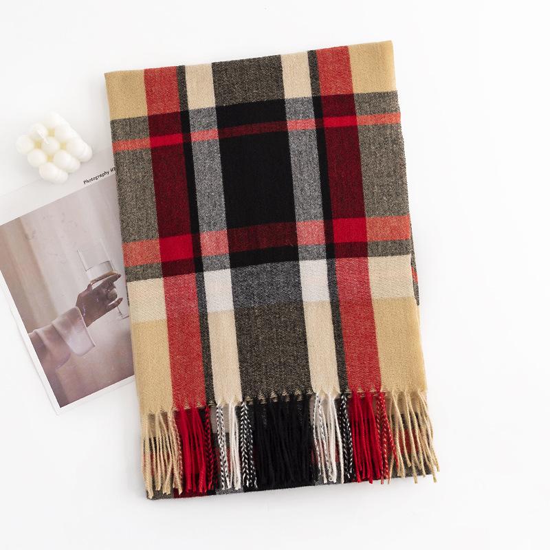 Fashion commuter imitation cashmere scarf Fashion versatile scarf Women's clear and simple scarf Warm and cold-proof shawl